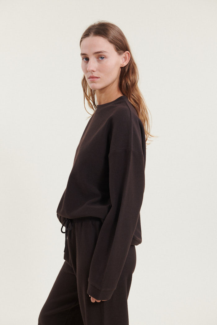 Basic Apparel Kat Sweat Shirt Sweatshirts & hoodies 709 Chocolate torte